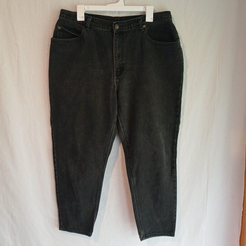 Vintage Capistrano Curvy High Rise Jeans Size 16 Petite Black Denim 34" X 26"